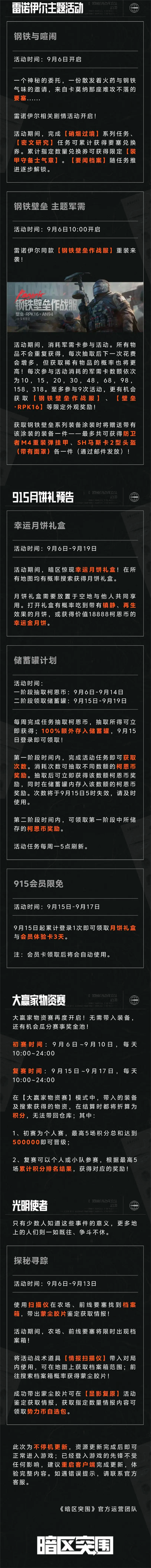 暗区突围9月5日更新内容有什么