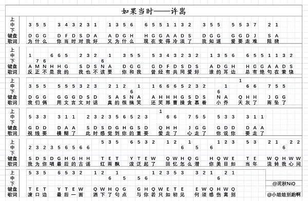 原神如果当时琴谱