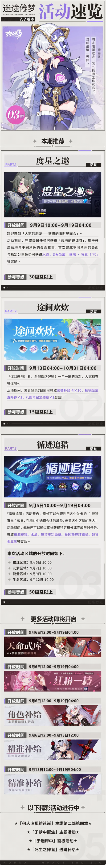 崩坏3V7.7NO.3活动有哪些