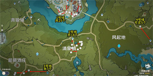 原神3.8慕风蘑菇采集路线一览