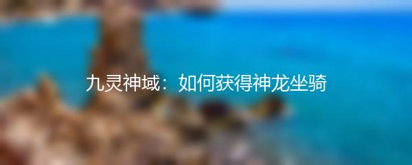 九灵神域如何获得神龙坐骑