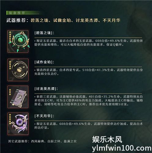 原神中的白术武器怎么选择-原神中的白术武器分析介绍