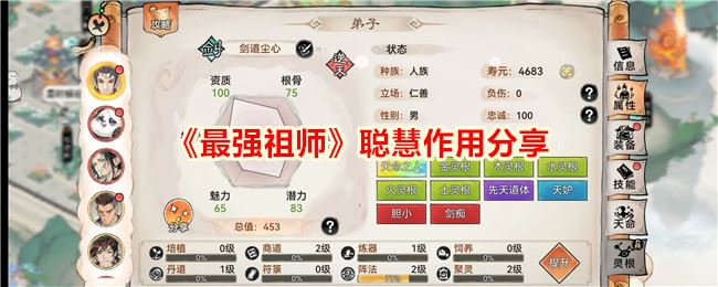最强祖师聪慧有什么用 聪慧作用分享